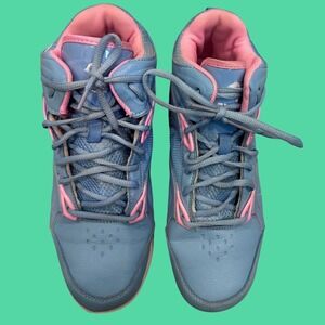 AND1 Basketball Shoes Kids 6 Blue Pink Excellent High Top Sneakers